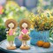 9" Spring Fairy Garden Resin Figurines – Sunflower Miniatures for Indoor & Outdoor Home, Yard, Patio Decor